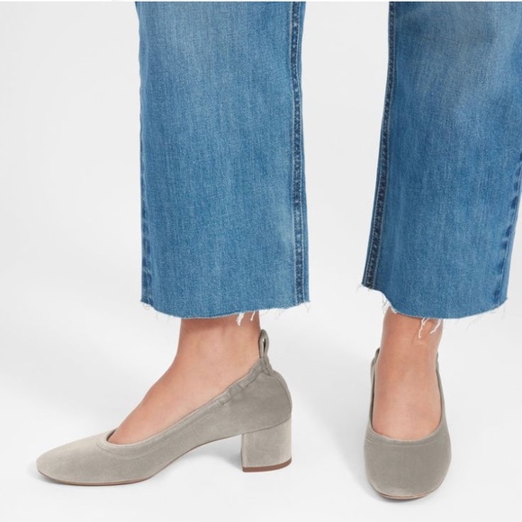 Everlane Shoes - Everlane day heel in silver grey velvet